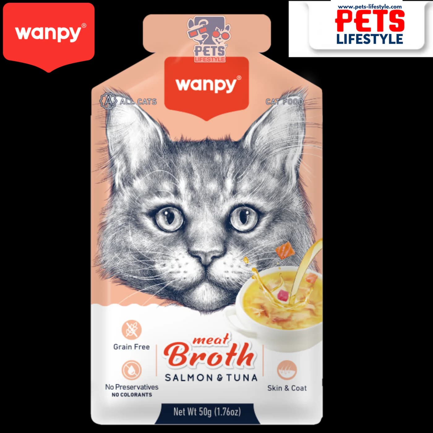 Wanpy Creamy Tuna Salmon Meat Broth Cat Treats