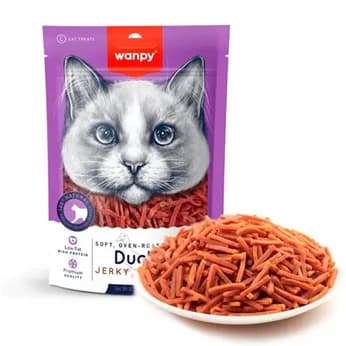 Wanpy Duck Jerky Strips Oven Roasted Cat Treats view 3