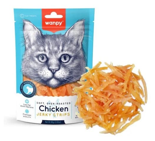 Wanpy Chicken Jerky Strips Oven Roasted Cat Treats view 2