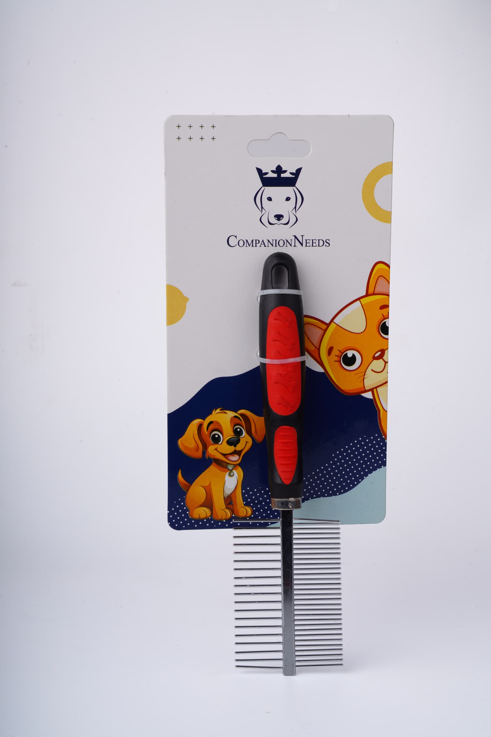 Companion Needs Double Side Rubber Handle Grooming Brush