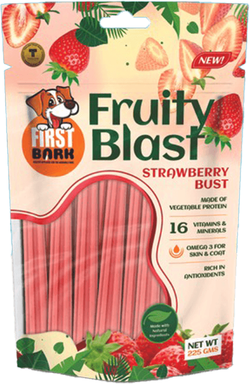 First Bark Fruity Blast Strawberry Bust Dog Treats