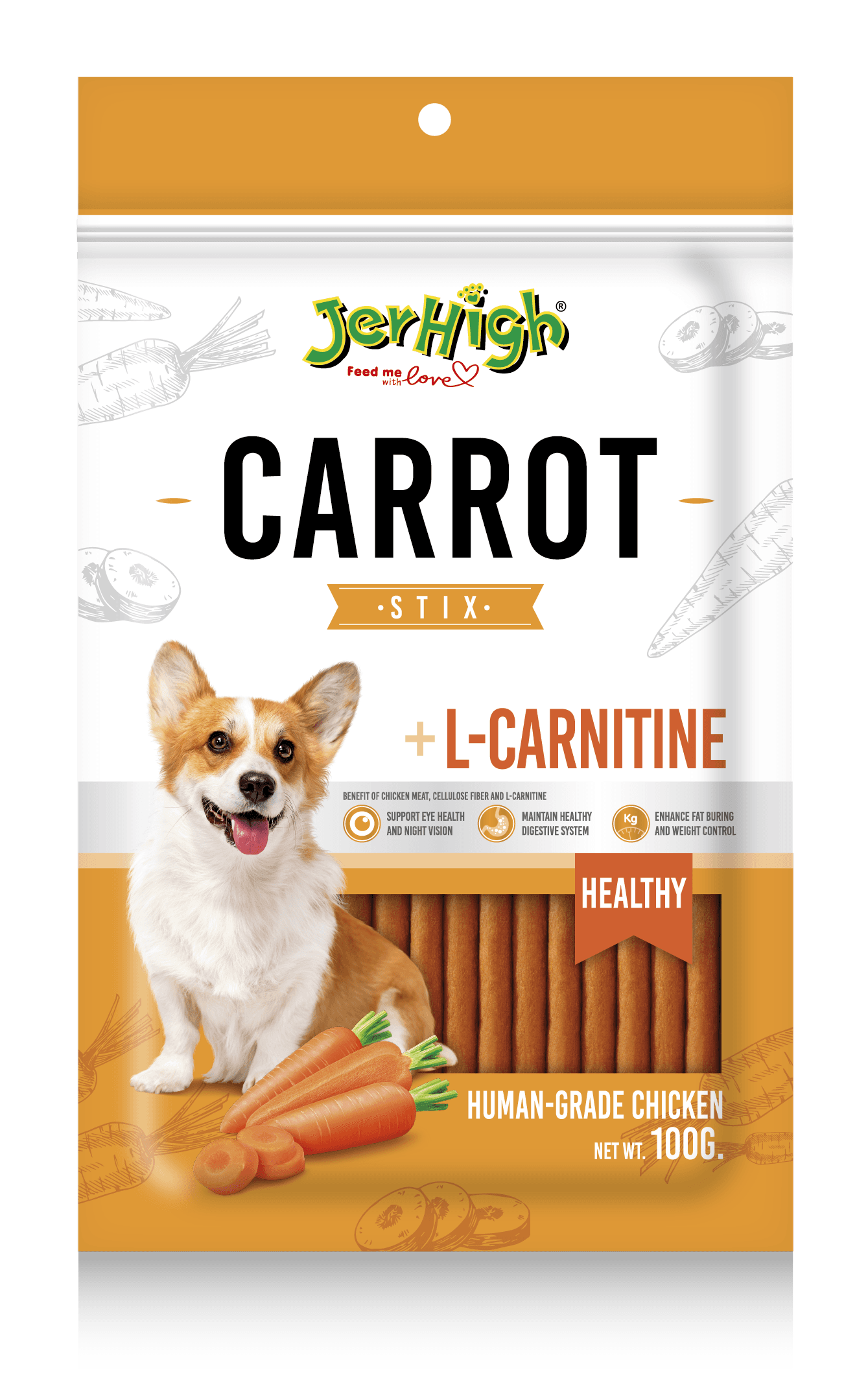 Jerhigh Carrot Stix Cartine Dog Treats