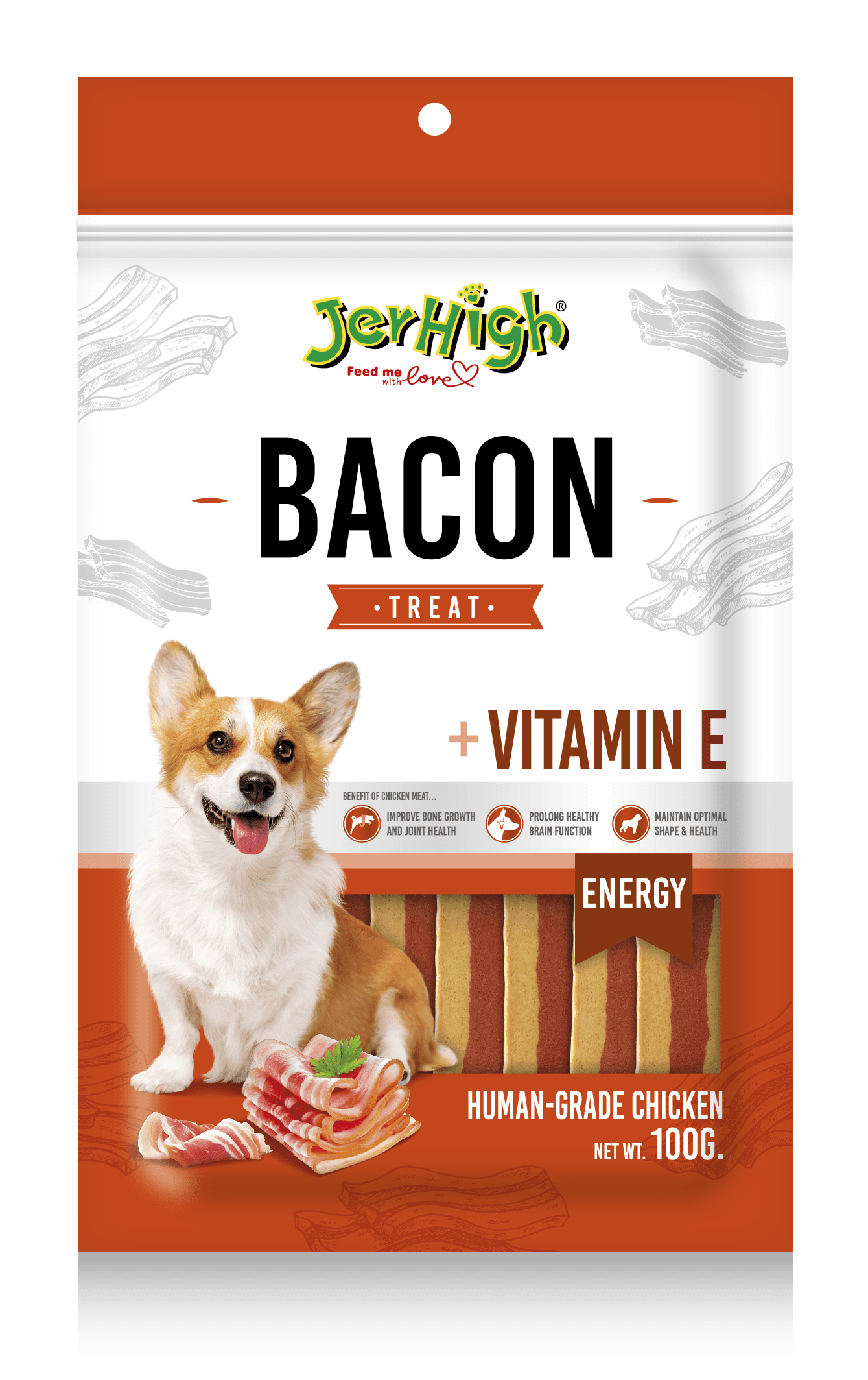 Jerhigh Bacon Dog Treats Vitamin E