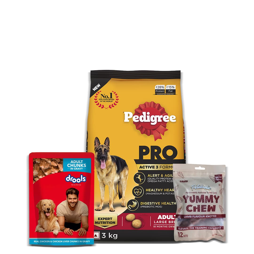 Pedigree Pro Petaholics Drools Large Breed Dog Food And Liver Gravy Combo