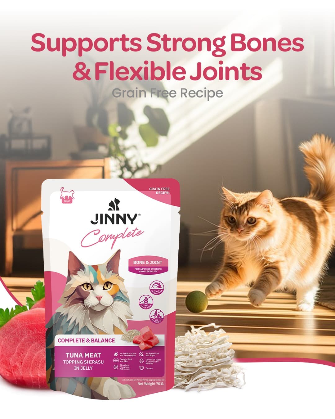 Jinny Tuna Meat Shirasu Jelly Wet Food