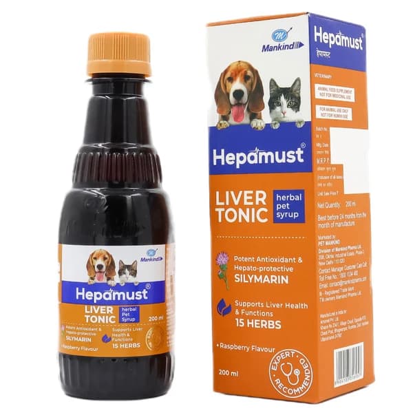 Mankind Hepamust Herbal Liver Tonic for Dogs & Cats – 200 ml